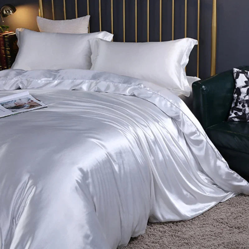 Afralia™ Silk Bedding Sets: Smooth Comforter Covers for Cool Summer Sleep
