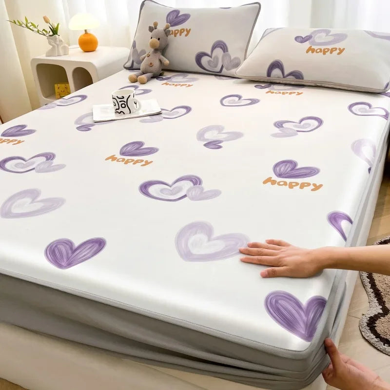 Afralia™ Cooling Ice Silk Mattress - 3Pcs, High Quality, Simple Pattern, Anti-Wrinkles.