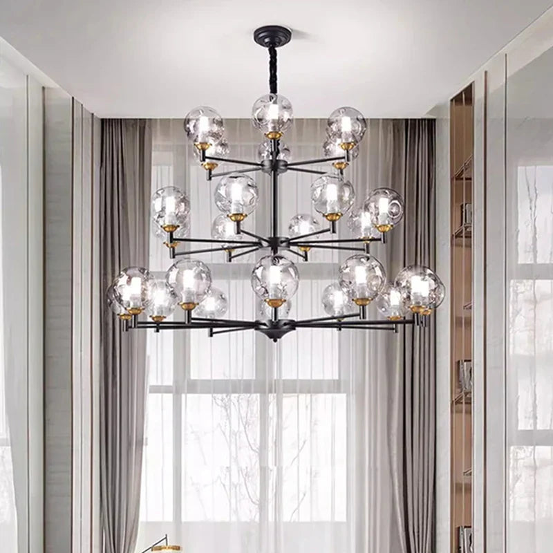 Afralia™ Glass Ball LED Pendant Light Chandelier - Nordic Style for Modern Home Decor