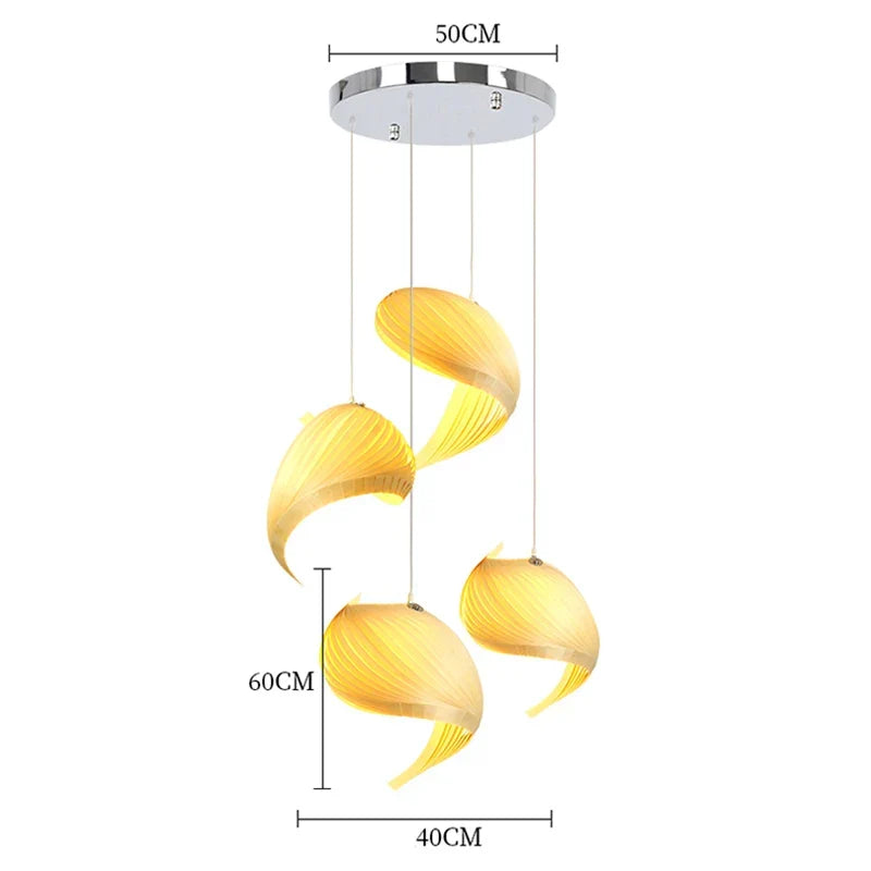 Afralia™ Conch Shell Chandelier LED Pendant Lamp for Dining Room Bar Island