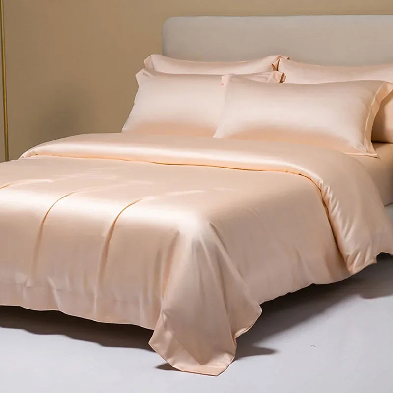 Afralia™ Cooling Cotton Solid Bedding Set Ultra Soft Quilt Cover for Summer