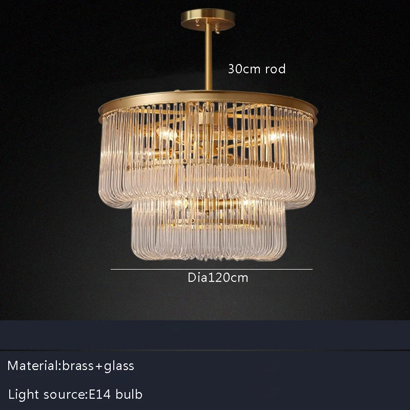 Afralia™ Brass Glass Bar Chandelier Modern Minimalist Designer Luxury Living Room Hanglamp
