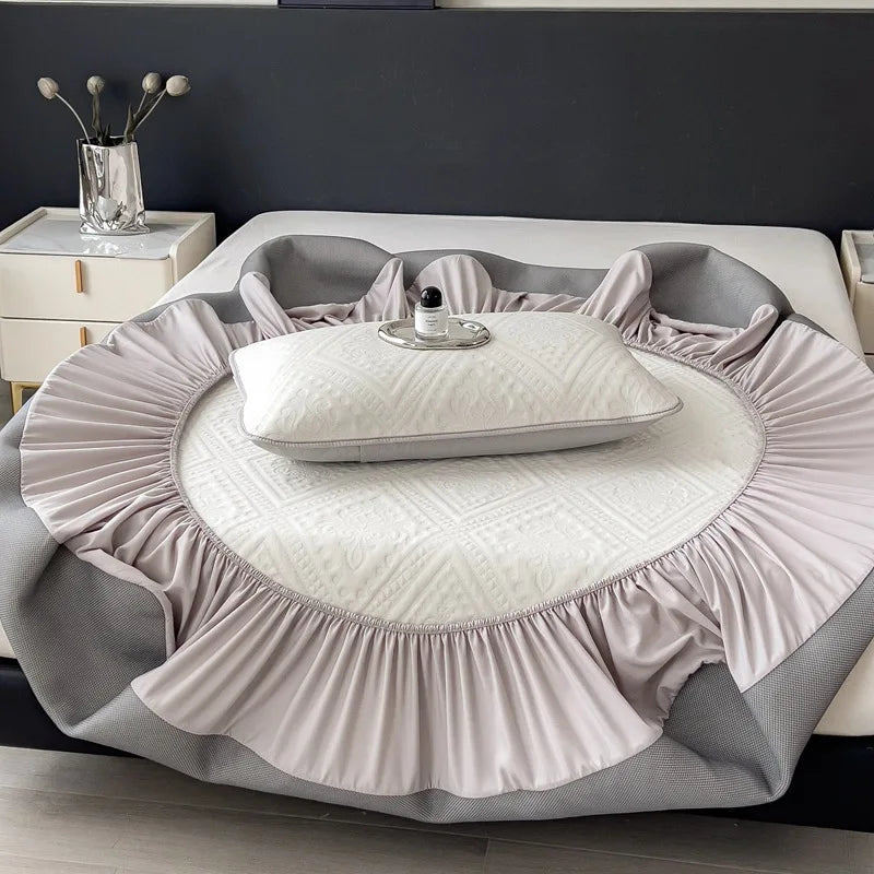 Afralia™ Luxury Carved Quilted Single Fitted Sheet - Washable Mattress Cover