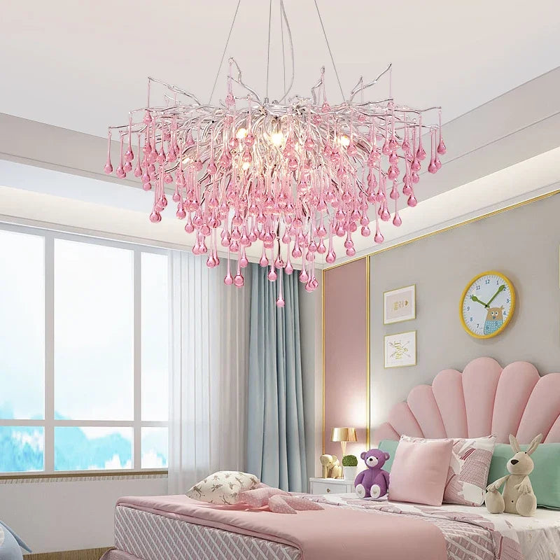 Afralia™ Chrome Crystal Chandelier for Bedroom and Living Room