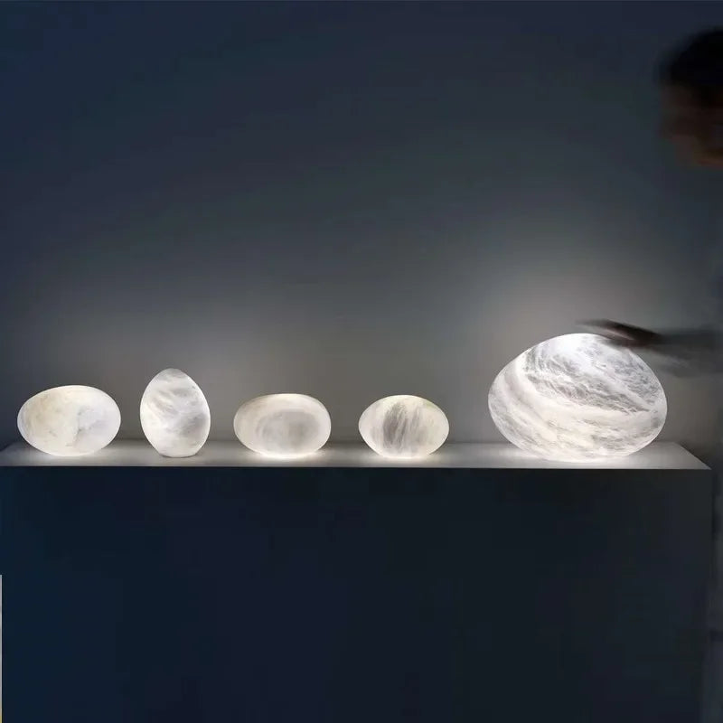 Afralia™ Marble Chandelier Alabaster Stone Copper Pendant Lights