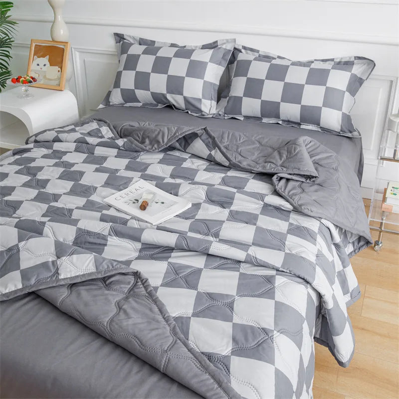 Afralia™ Nordic Printed Cooling Comforter Bedding for Adults- Soft Single Double Blankets