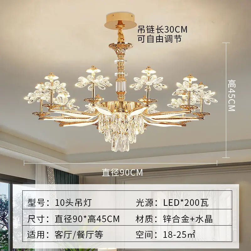 Afralia™ Crystal Chandelier Ceiling Pendant Light for Living, Dining, and Bedroom Home Lighting