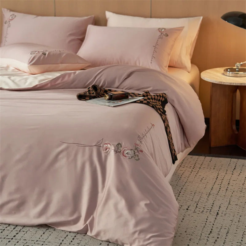 Afralia™ Luxury Cotton Embroidered Bedding Set for Romantic Bedroom - High Quality Quilt Set
