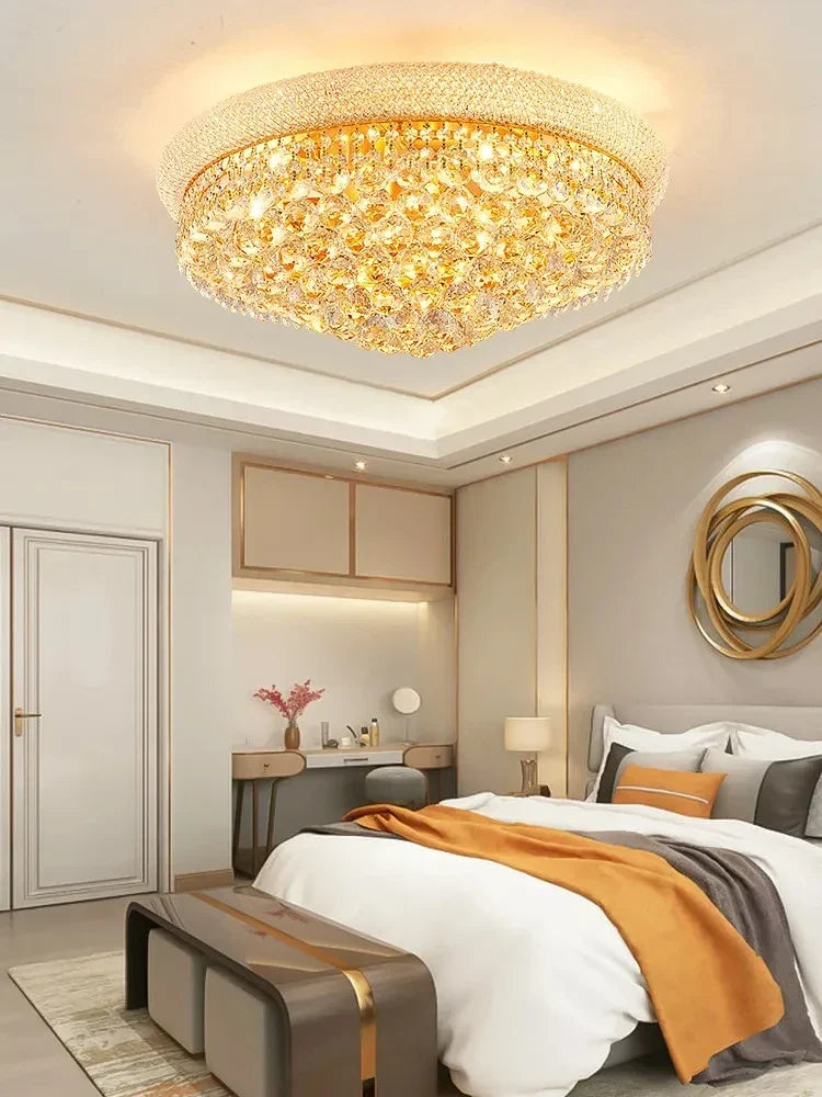 Afralia™ Crystal Ceiling Lamp Elegant Modern Light Luxury Hotel Villa Restaurant Lighting