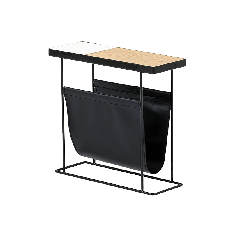 Afralia™ Nordic Side Table - Minimalist Living Room Accent Desk with Magazine Storage Shelf