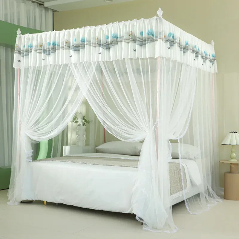 Afralia™ Large Space Mosquito Net with Bracket. Encrypt Mesh, Insect-Proof Bed Curtain for Household.