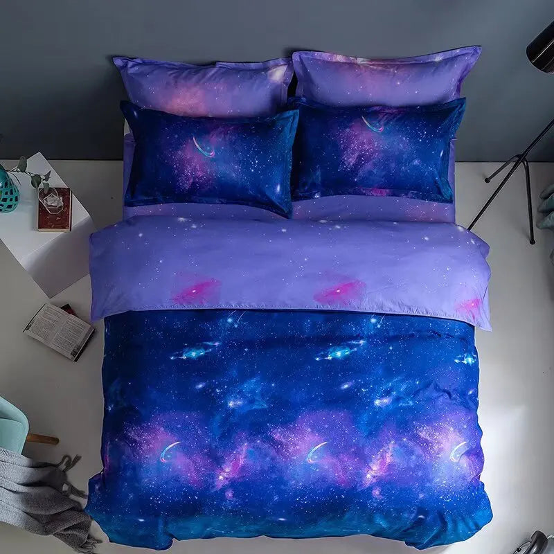 Afralia™ Romantic Starry 3D Printed Duvet Cover Set for Single Double Bed