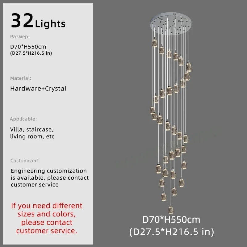 Afralia™ Crystal Chandelier Pendant Light for Modern Staircase & High Ceilings