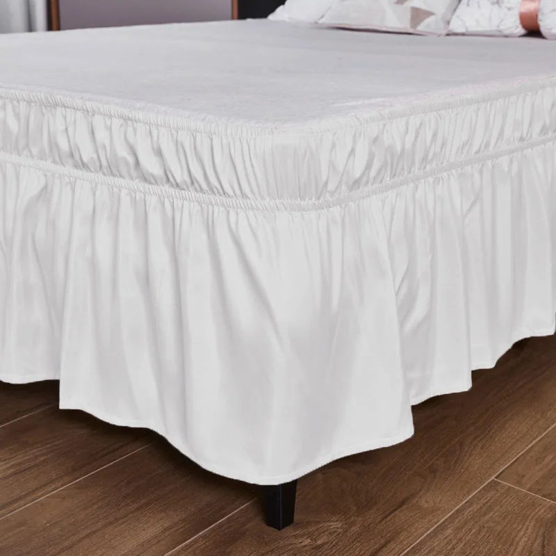 Afralia™ Ruffled Bed Skirt - Queen King Full Size - Solid Color - Adjustable Elastic Band