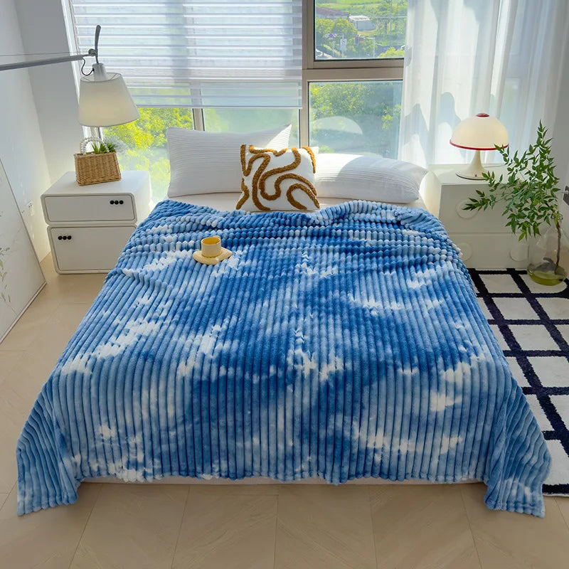 Afralia™ Marble Patterned Flannel Blanket - Multipurpose Office Nap Shawl & Cushion