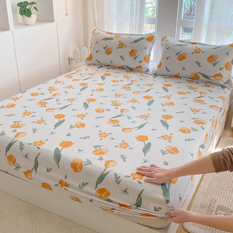 Afralia™ European Brushed Cotton Fitted Sheet for Full Size Mattress