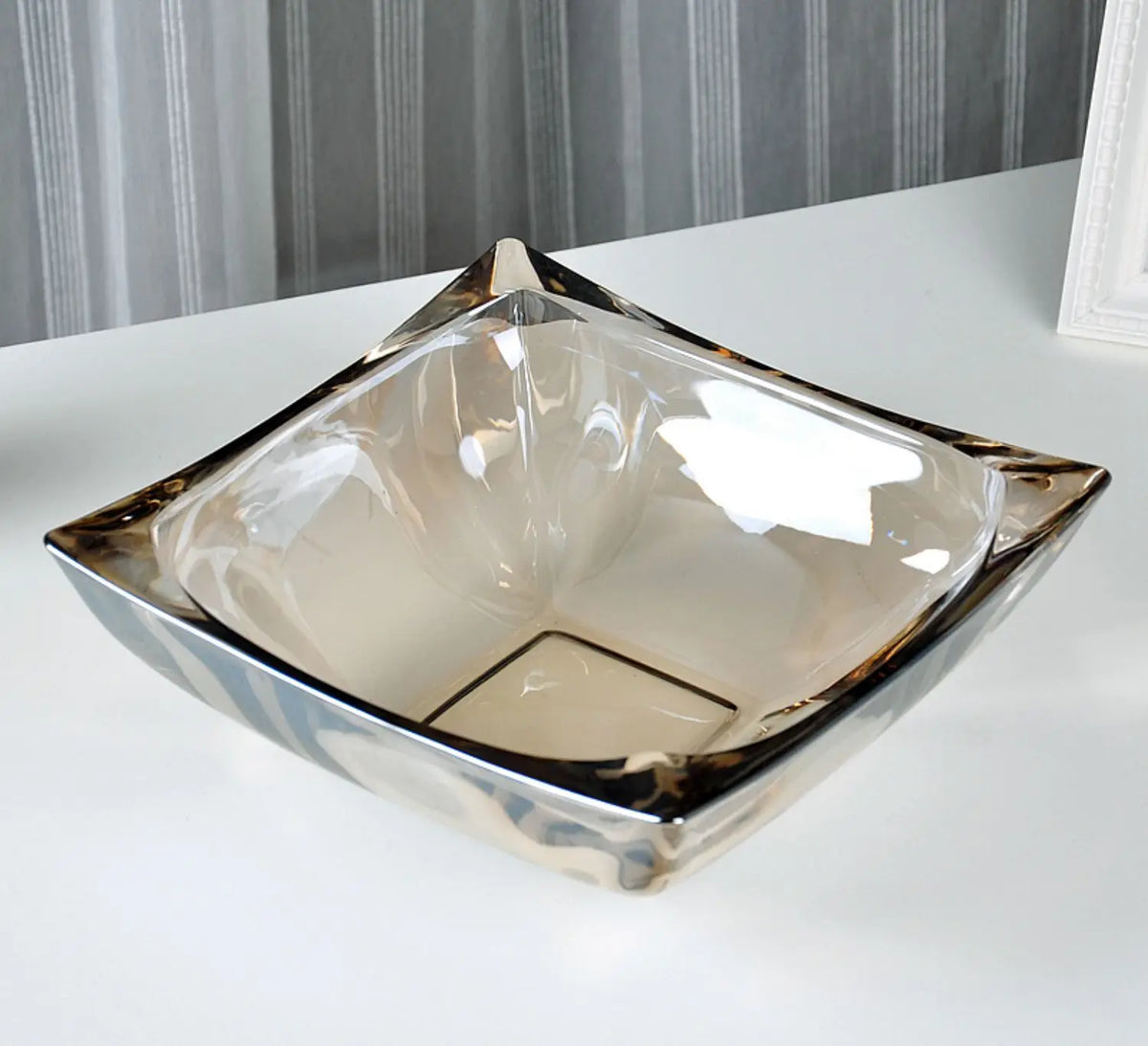 Afralia™ Large Crystal Glass Fruit Plate | Elegant Home Luxury Decor Ornaments