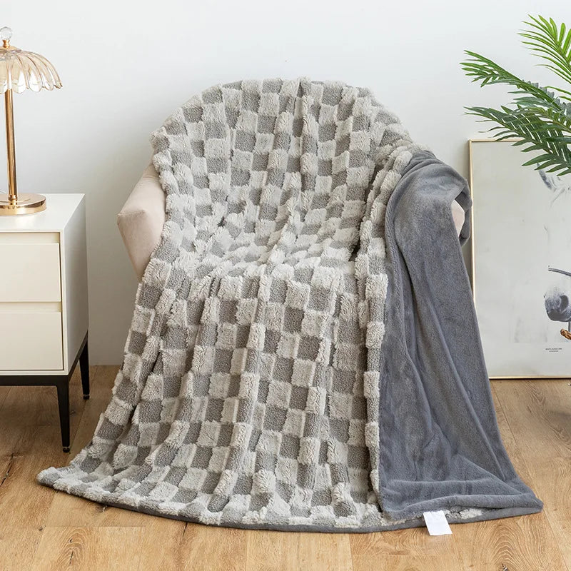 Afralia™ Geometric Jacquard Flannel Sofa Cover - All Seasons Bed Sheets