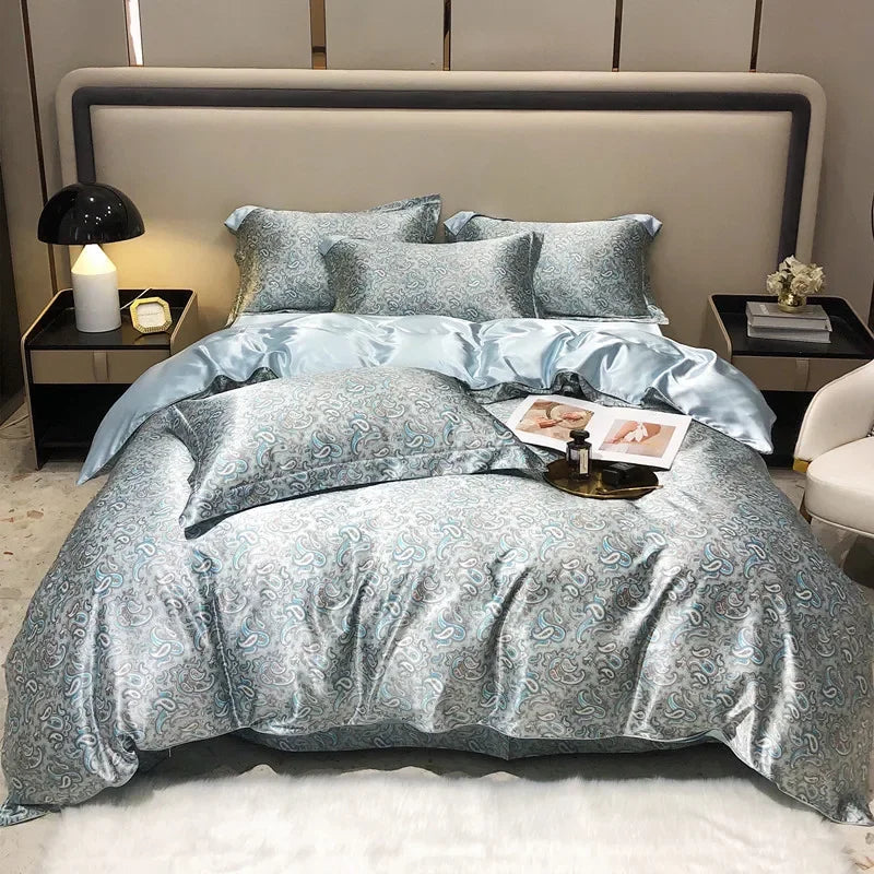 Afralia™ Mulberry Silk Bedding Sets - Summer Print Comforter Set for Adults