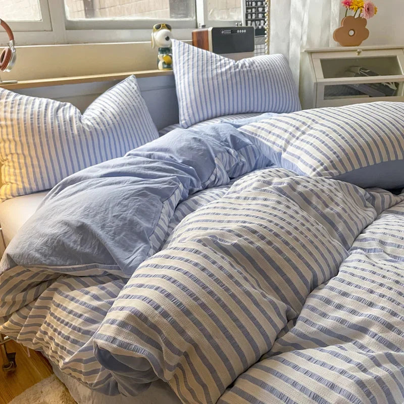 Afralia™ Pure Cotton Jacquard Comforter 4-Piece Bedding Set: Soft, Breathable, Skin-Friendly Quality