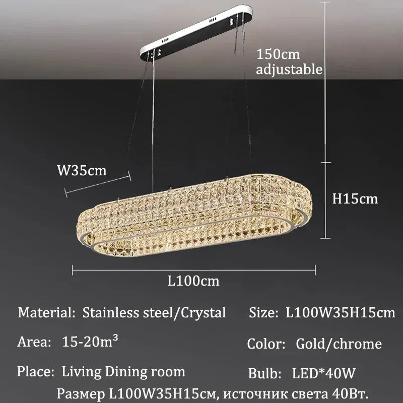 Afralia™ Crystal Chandelier LED Ceiling Light Fixture Pendant Suspension Lamp Luxe Home Decor LuxeCrystal Beauty