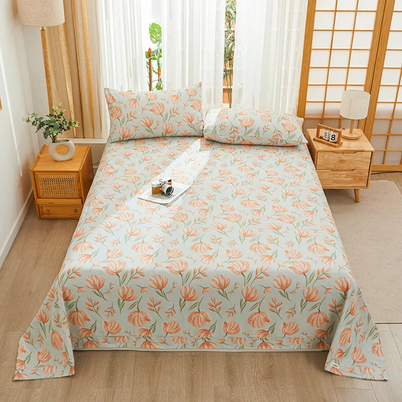 Afralia™ Cartoon Printed Cotton Bedspread | Queen King | Durable Coarse Cloth | All Seasons