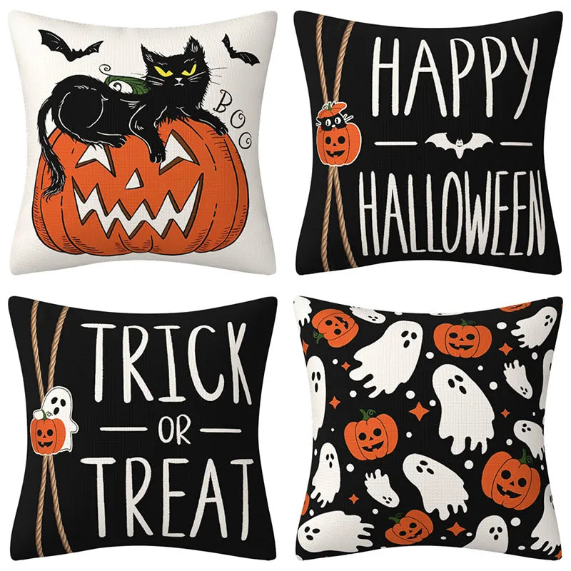 Halloween Pumpkin Witch Pillow Case Set for Home Sofa Decoration by Afralia™