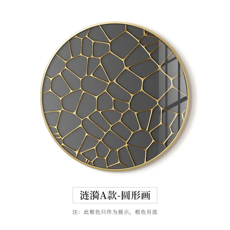 Afralia™ Gold Foil Abstract Decorative Painting for Luxury Dining Spaces