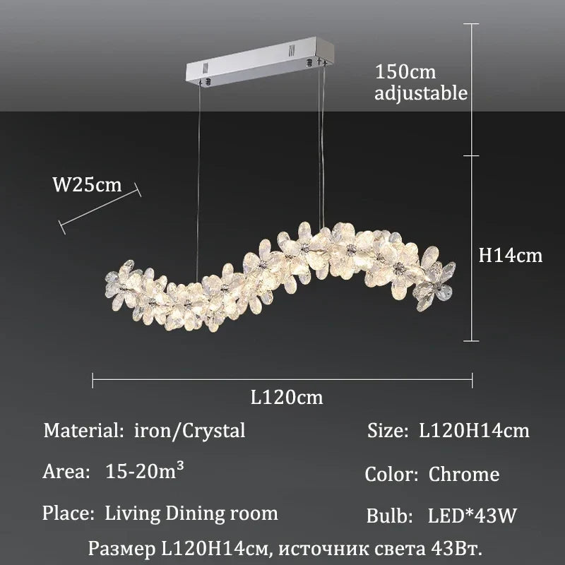 Afralia™ Chrome Petal Crystal Chandeliers: Luxury LED Ceiling Pendant Lights for Home Decor
