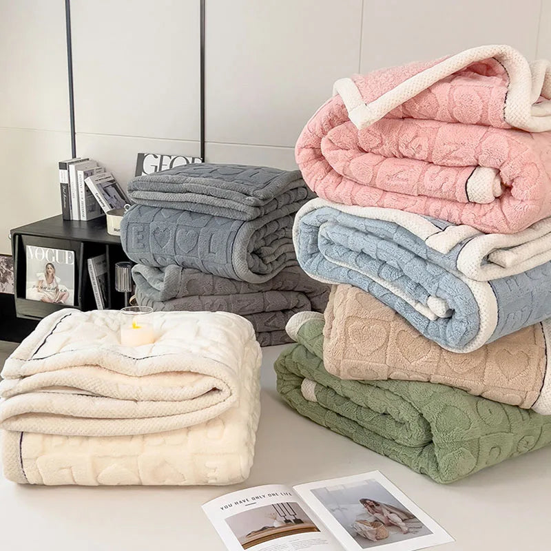 Afralia™ Cozy Lamb Wool Blanket: Double-Sided, Thick Coral Fleece, Skin-Friendly & Warm