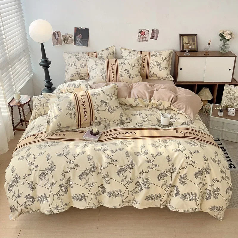 Afralia™ Cotton Printed Bedding Set: Cozy, Breathable, All Seasons Comforter Set