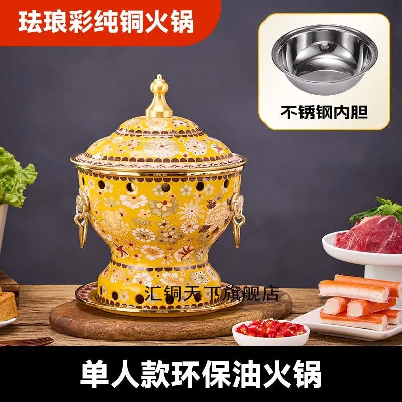 Afralia™ Pure Copper Hot Pot for Cooking