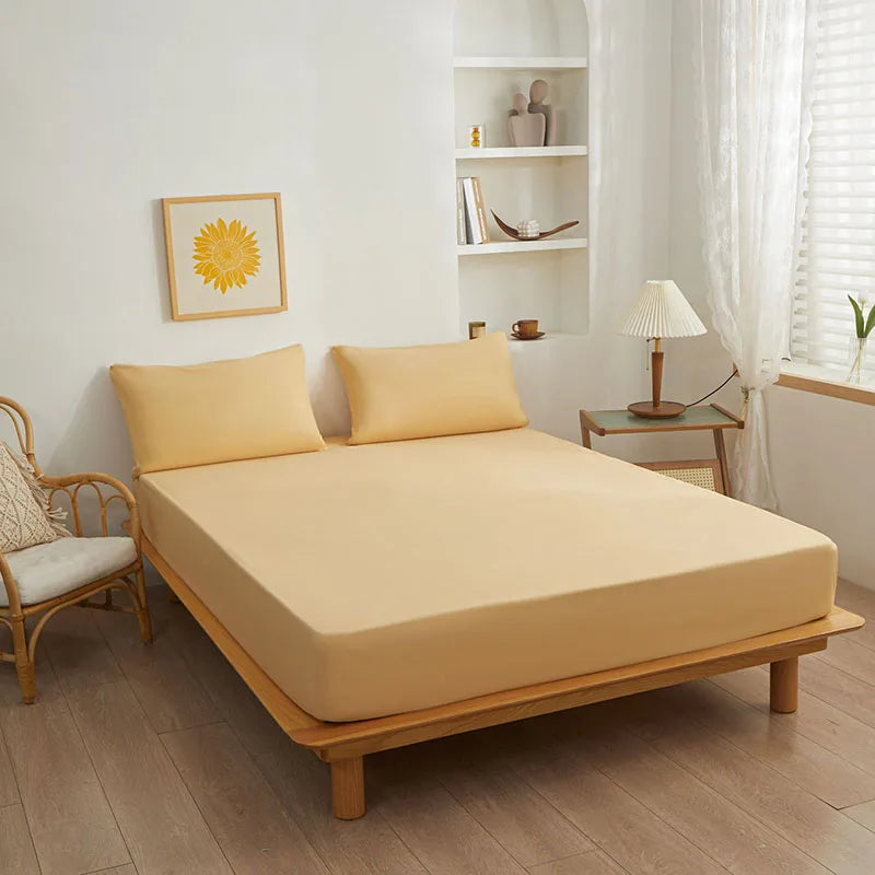 Afralia™ Soft Polyester Cotton Single Fitted Sheet Mattress Cover Bed Sheet