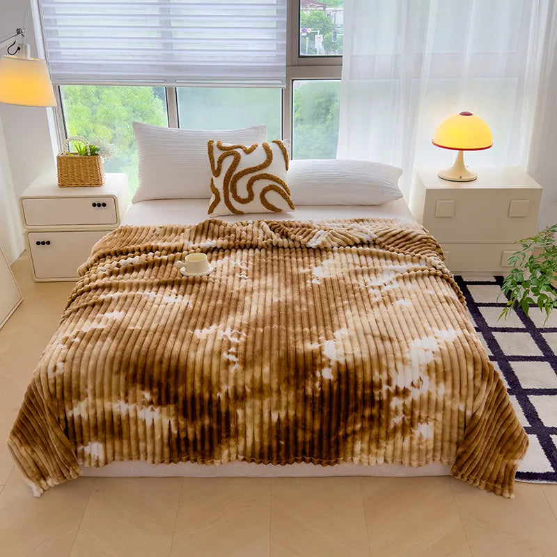 Afralia™ Marble Patterned Flannel Blanket - Multipurpose Office Nap Shawl & Cushion