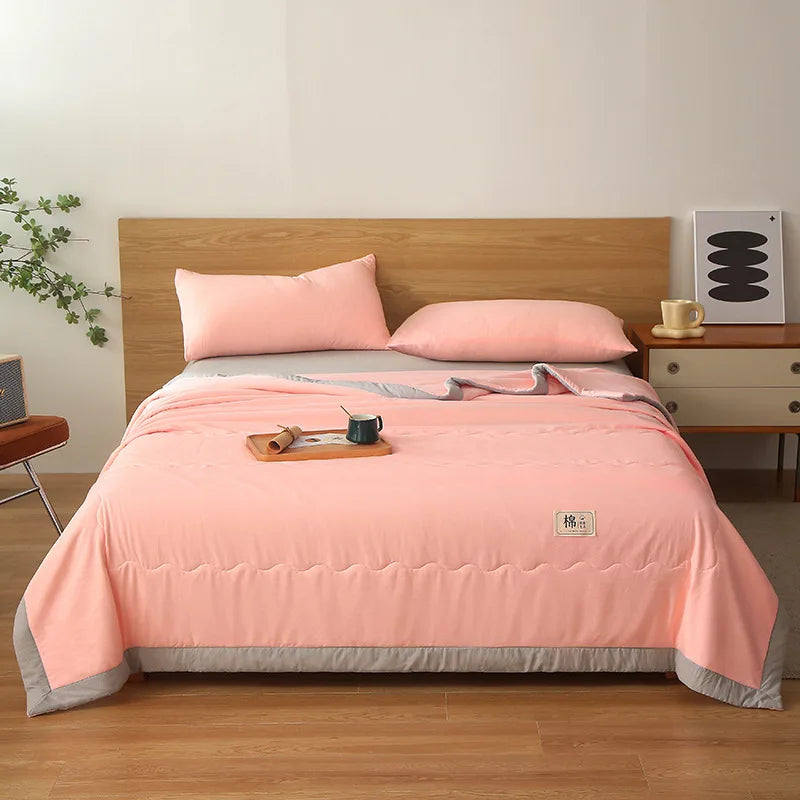 Afralia™ Pure Cotton Summer Quilt: Soft, Breathable, Washable, Skin-Friendly Blanket