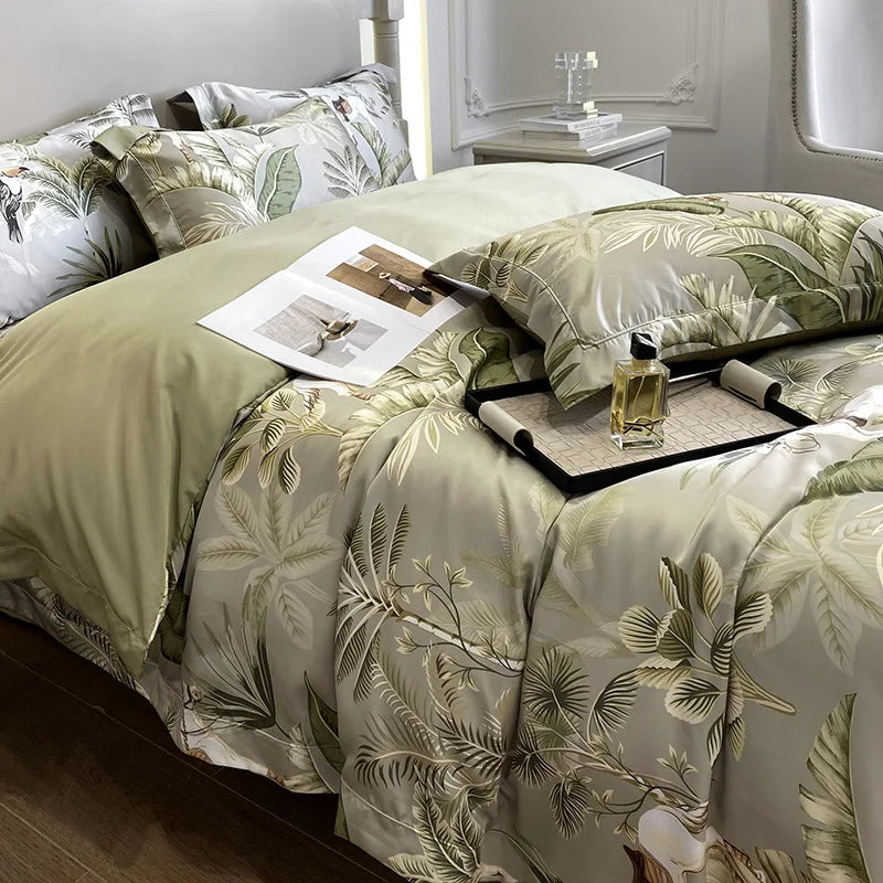 Afralia™ 3D Printed Faux Silk Bedding Set - Cooling, Skin-Friendly, Non-Fading Comfort