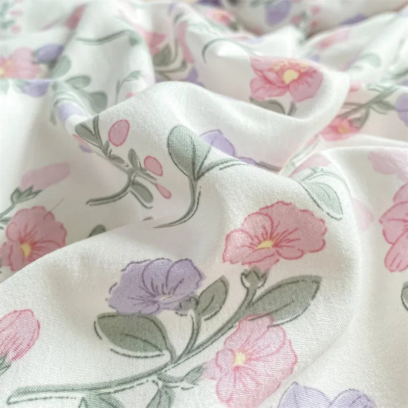 Afralia™ Cozy Pattern Printed 4Pcs Single Bedding Set - Soft Cotton Fabric