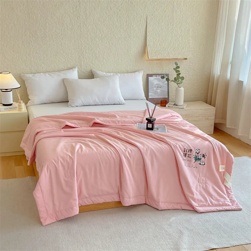 Afralia™ Summer Cooling Blanket: Soft, Lightweight, Breathable Cotton Quilt for Bed Comfort