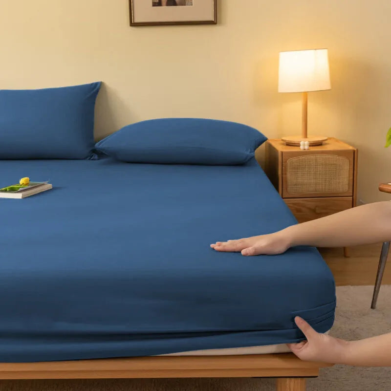 Afralia™ Cozy Solid Color Fitted Sheet - All Seasons Mattress Cover