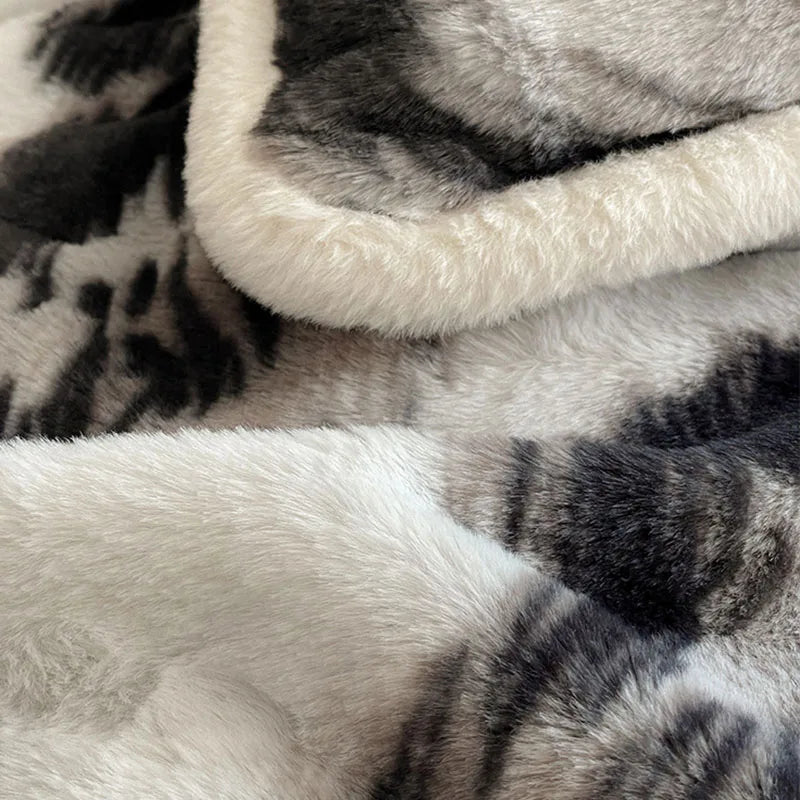 Afralia™ Cozy Rabbit Hair Bed Set, Queen Size Comforter for Winter Luxury Comfort