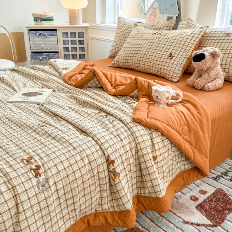 Afralia™ Floral Printed Quilted Bubble Cotton Duvet for Summer - Ultra-Soft Skin-Friendly Bedding