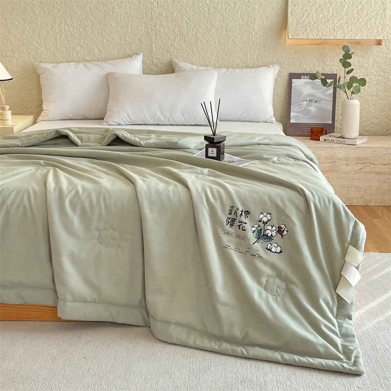 Afralia™ Summer Cooling Blanket: Soft, Lightweight, Breathable Cotton Quilt for Bed Comfort