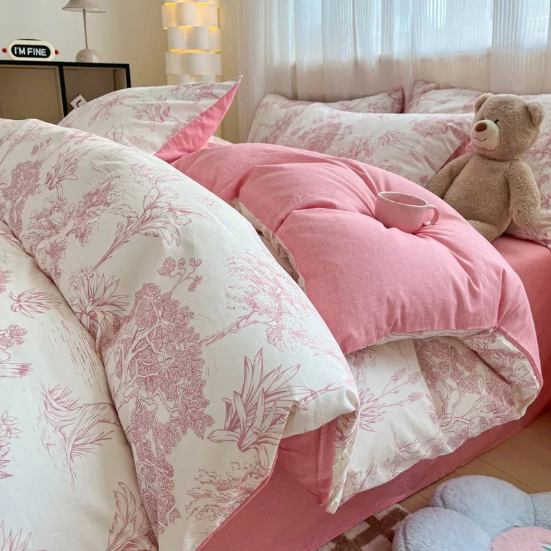 Afralia™ Spring Cotton Printed Duvet Set: Soft, Breathable, Cute Design, Various Sizes