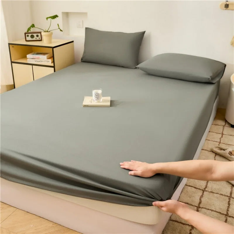 Afralia™ Tropical Palm Leaf Print Double Bed Fitted Sheet - Soft & Comfortable All-Season Mattress Protector