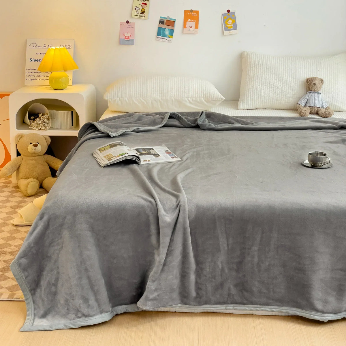 Afralia™ Cartoon Milk Velvet Blanket: Soft Coral Fleece Summer Sofa Cover & Queen Blanket