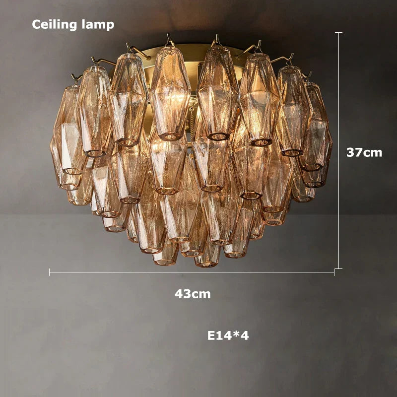 Afralia™ Luxury Glass Shade LED Chandelier in Brass and Black for Modern Dining Room