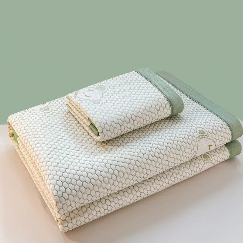 Afralia™ Ice Bean Cooling Feel Mat Set - Jacquard Cushion, Washable, Breathable Mattress