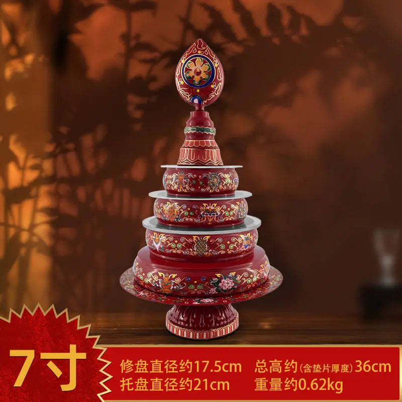 Afralia™ Cloisonné Manda Pan Eight Auspicious Tea Pan