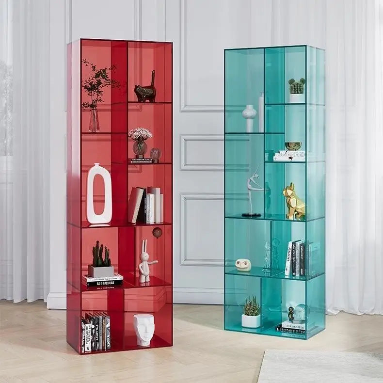 Afralia™ Modern Acrylic Bookcase Shelves: Light Luxury Art Museum Display Bookshelf