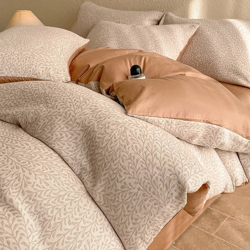 Afralia™ Luxury Jacquard 3-Layer Cotton Bedding Set - Soft & Skin-Friendly